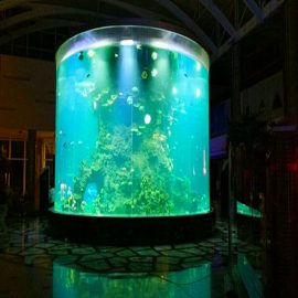 China costume barato super grande ronda pmma acuarios de vidro tanques claros de cilindros de peixe acrílico